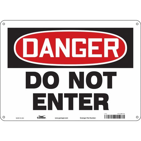 CONDOR Safety Sign, 10 in Height, 14 in Width, Polyethylene, Horizontal Rectangle, English, 472M78 472M78