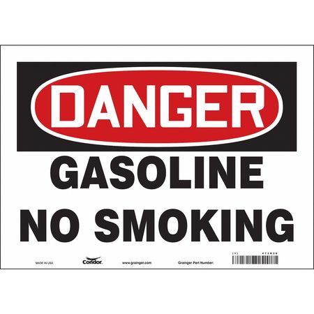 No Smoking Sign, 10 H, 14 In W, Vinyl, Horizontal Rectangle, English, 473R28