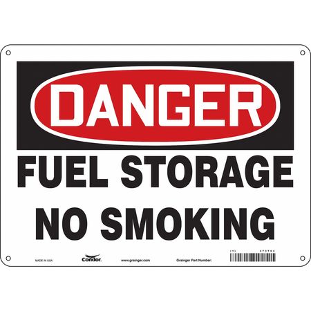 CONDOR No Smoking Sign, 10" H, 14 in W, Horizontal Rectangle, English, 473T64 473T64