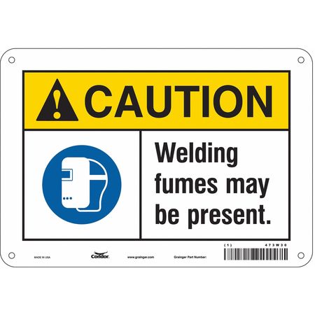 CONDOR Safety Sign, 7 in Height, 10 in Width, Aluminum, Vertical Rectangle, English, 473W30 473W30