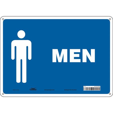 Condor Restroom Sign, 14" W, 10" H, 0.032" Thick, 473Y98 473Y98