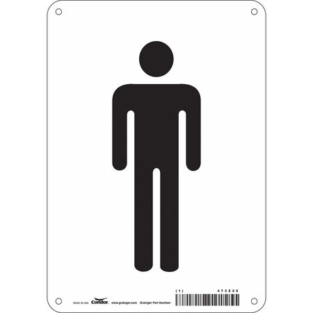 CONDOR Restroom Sign, 7" W, 10" H, 0.032" Thick, 473Z20 473Z20