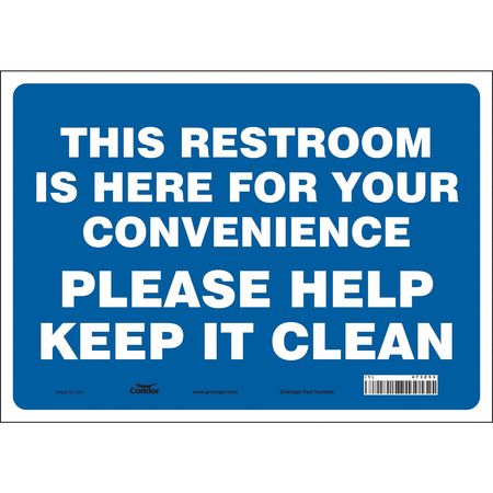 CONDOR Restroom Sign, 14" W, 10" H, 0.004" Thick, 473Z53 473Z53
