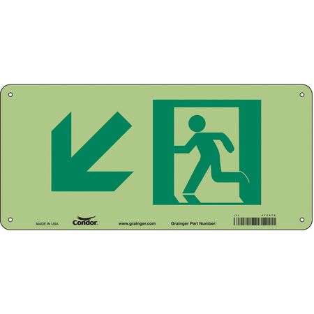 CONDOR Emergency Exit Sign, No Text, 15" W, 7" H, Plastic, White 473A79