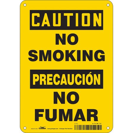 Safety Sign, 10 H, 7 In W, Polyethylene, Horizontal Rectangle, English, Spanish, 474N75