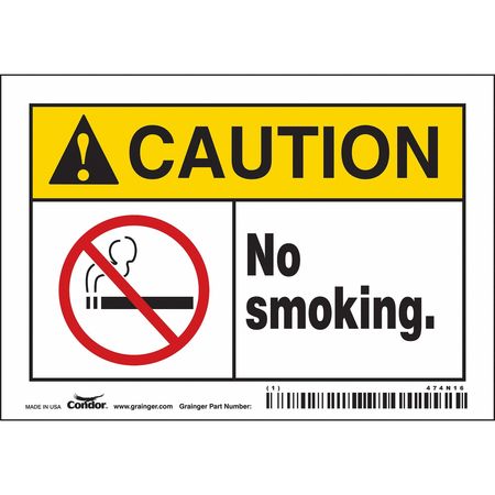 CONDOR Safety Sign, 3 1/2 in H, 5 in W, Vinyl, Horizontal Rectangle, English, 474N16 474N16