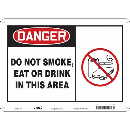 CONDOR Safety Sign, 10" H, 14 in W, Horizontal Rectangle, English, 474P60 474P60