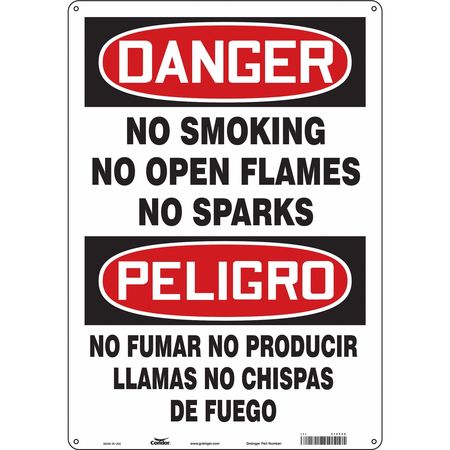 CONDOR Safety Sign, 20 in Height, 14 in Width, Fiberglass, Vertical Rectangle, English, Spanish 474T49