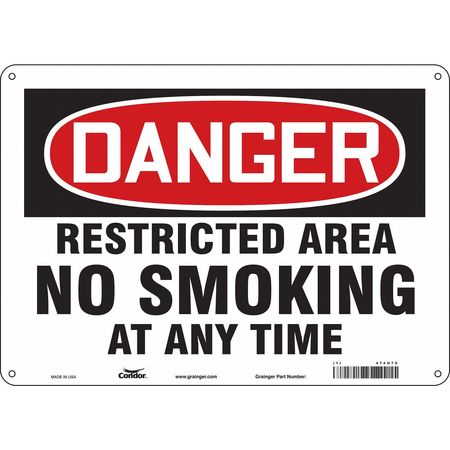 CONDOR Safety Sign, 10" H, 14 in W, Polyethylene, Horizontal Rectangle, English, 474U70 474U70