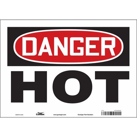 CONDOR Danger Sign, 10 in H, 14 in W, Vinyl, Horizontal Rectangle, English, 474Z22 474Z22