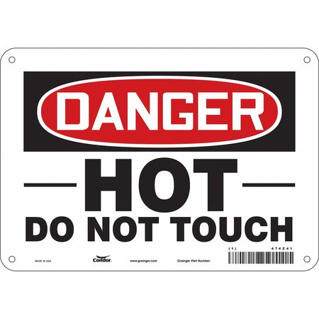 CONDOR Danger Sign, 10" W x 7" H, 0.032" Thick, 474Z41 474Z41