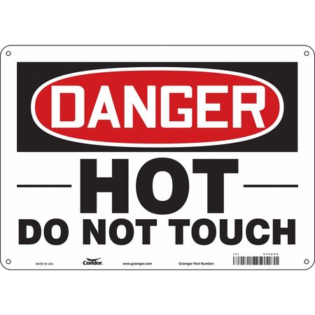 CONDOR Danger Sign, 10 in H, 14 in W, Aluminum, Horizontal Rectangle, English, 474Z42 474Z42