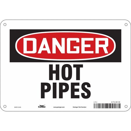 CONDOR Danger Sign, 10" W x 7" H, 0.032" Thick, 474Z59 474Z59