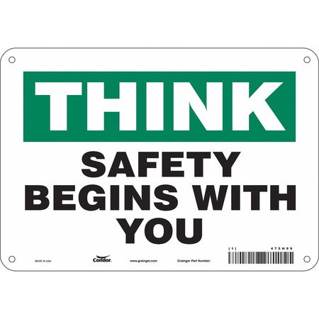 CONDOR Safety Sign, 7 in Height, 10 in Width, Polyethylene, Vertical Rectangle, English, 475H99 475H99