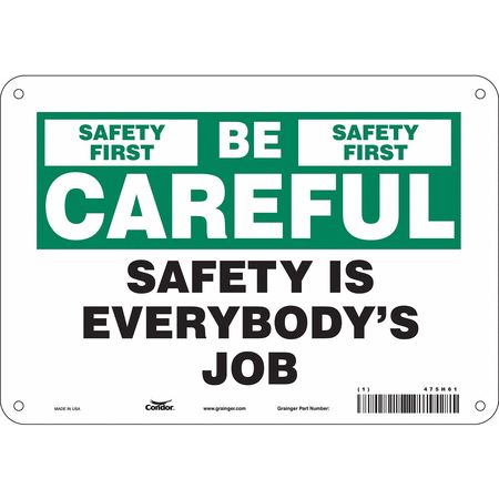CONDOR Safety Sign, 7 in Height, 10 in Width, Polyethylene, Vertical Rectangle, English, 475H61 475H61