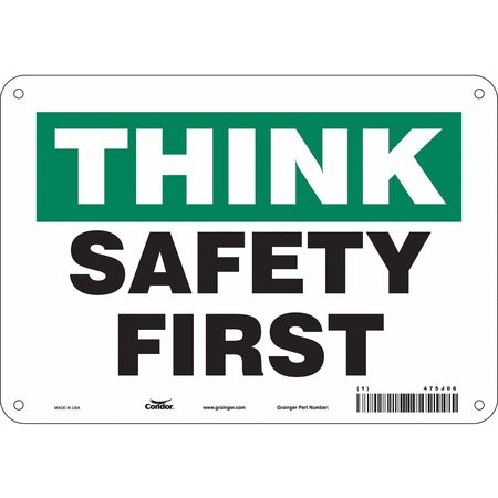 CONDOR Safety Sign, 7 in Height, 10 in Width, Polyethylene, Vertical Rectangle, English, 475J06 475J06