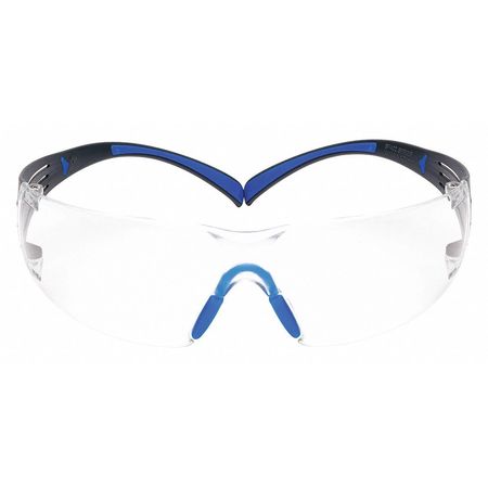3M Safety Glasses, SecureFit Series, Scotchgard Anti-Fog, Blue/Gray Temples, Clear Lens SF401SGAF-BLU