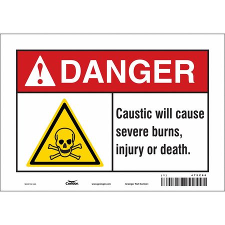 CONDOR Safety Sign, 7 in Height, 10 in Width, Vinyl, Vertical Rectangle, English, 475Z86 475Z86