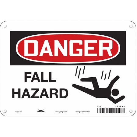 CONDOR Safety Sign, 7 in Height, 10 in Width, Aluminum, Vertical Rectangle, English, 476K86 476K86