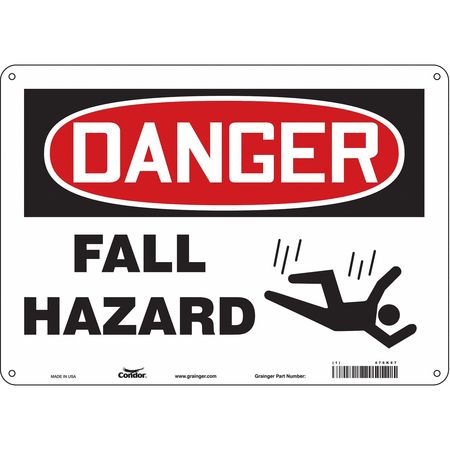 CONDOR Safety Sign, 10 in Height, 14 in Width, Aluminum, Horizontal Rectangle, English, 476K87 476K87