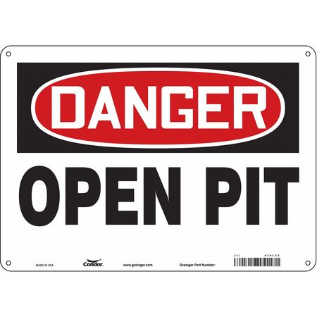 CONDOR Safety Sign, 10 in Height, 14 in Width, Aluminum, Horizontal Rectangle, English, 476L33 476L33