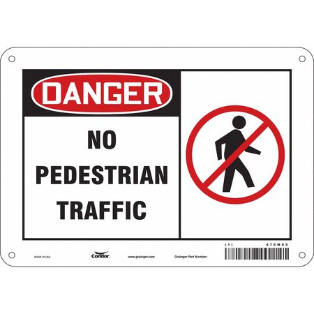CONDOR Safety Sign, 7 in Height, 10 in Width, Aluminum, Vertical Rectangle, English, 476M89 476M89