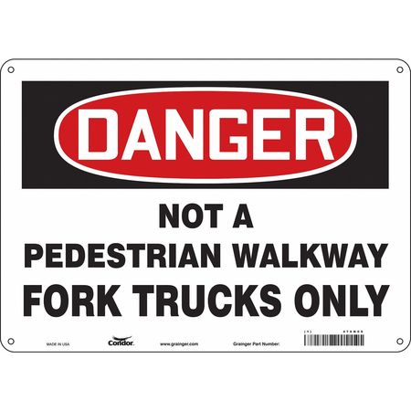 CONDOR Safety Sign, 10 in Height, 14 in Width, Polyethylene, Horizontal Rectangle, English, 476N06 476N06
