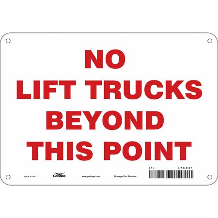 CONDOR Safety Sign, 7 in Height, 10 in Width, Aluminum, Vertical Rectangle, English, 476N31 476N31