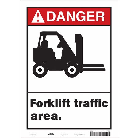 CONDOR Safety Sign, 14 in Height, 10 in Width, Vinyl, Vertical Rectangle, English, 476P93 476P93