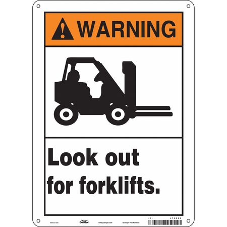 CONDOR Safety Sign, 14 in Height, 10 in Width, Aluminum, Vertical Rectangle, English, 476R80 476R80