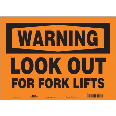 CONDOR Safety Sign, 10 in Height, 14 in Width, Vinyl, Horizontal Rectangle, English, 476R78 476R78