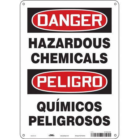 CONDOR Safety Sign, 14 in Height, 10 in Width, Polyethylene, Vertical Rectangle, English, Spanish, 476A45 476A45