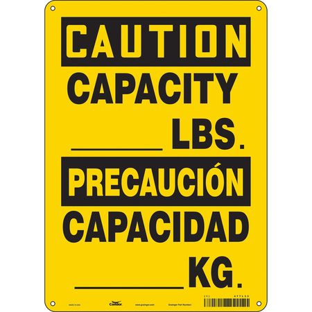 CONDOR Safety Sign, 14 in Height, 10 in Width, Polyethylene, Vertical Rectangle, English, Spanish 477L33