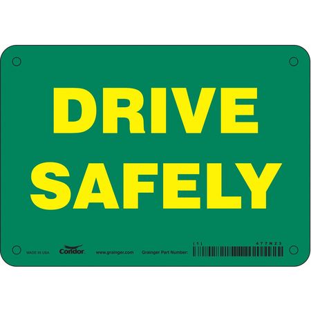 CONDOR Traffic Sign, 5 in H, 7 in W, Aluminum, Horizontal Rectangle, English, 477N23 477N23