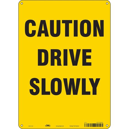 CONDOR Traffic Sign, 14 in H, 10 in W, Polyethylene, Vertical Rectangle, English, 477R24 477R24