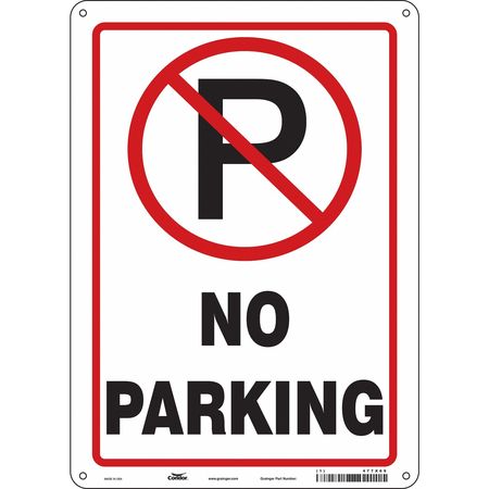 CONDOR No Parking Sign, 10" W, 14" H, English, Aluminum 477X69
