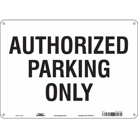 CONDOR Authorized Parking Sign, 14" W, 10" H, English, Aluminum 477Y44