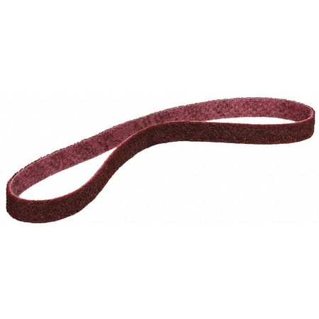 SCOTCH-BRITE Sanding Belt, 1 in W, 132 in L, Coated/Non-Woven Blend, Aluminum Oxide, Medium, SC-BS, Maroon 7010364323