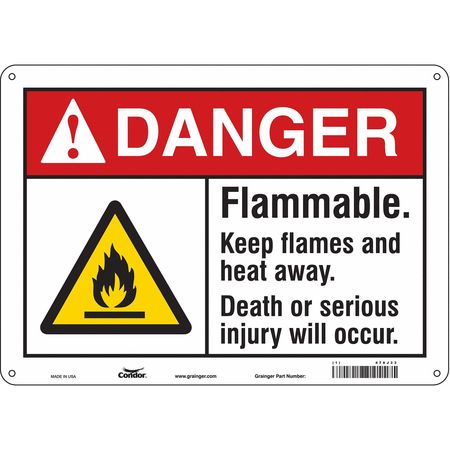 CONDOR Safety Sign, 10 in Height, 14 in Width, Polyethylene, Horizontal Rectangle, English, 478J33 478J33