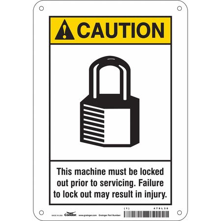 CONDOR Safety Sign, 5 in Height, 3 1/2 in Width, Vinyl, Vertical Rectangle, English 478L36