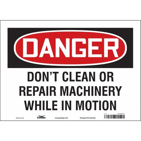 CONDOR Safety Sign, 10 in Height, 14 in Width, Vinyl, Horizontal Rectangle, English, 478N97 478N97