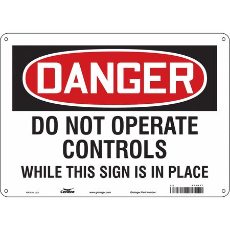 Safety Sign, 10 In Height, 14 In Width, Polyethylene, Horizontal Rectangle, English, 478N27