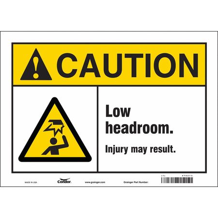 CONDOR Safety Sign, 10 in Height, 14 in Width, Vinyl, Horizontal Rectangle, English, 478Z73 478Z73