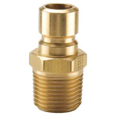 PARKER Hydraulic Quick Connect Hose Coupling, Brass Body, Sleeve Lock, 3/8"-18 Thread Size, Moldmate Series PN253