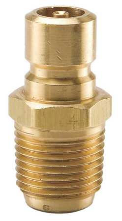 PARKER Hydraulic Quick Connect Hose Coupling, Brass Body, Sleeve Lock, 3/8"-18 Thread Size, Moldmate Series BPV353