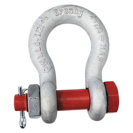 CROSBY Shackle, 7/8 in., 13,000 lb., Bolt Pin 1019533