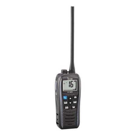 Icom Floating Handheld Radio, VHF, 1-23/64 in.H M25 GRAY 11 USA