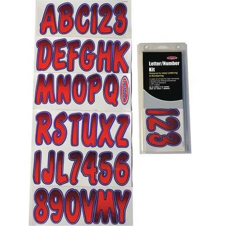 HARDLINE PRODUCTS Number and Letter Combo Kit, Red/Purple GREPUG200