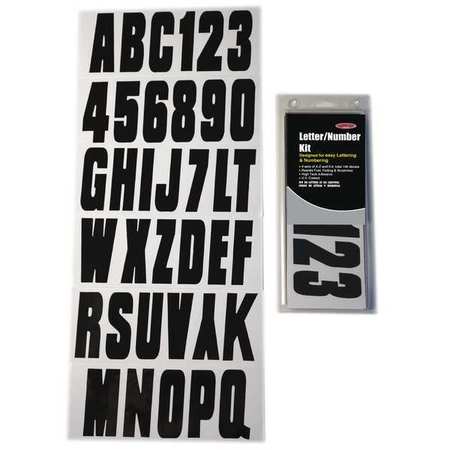 HARDLINE PRODUCTS Number and Letter Combo Kit, Black3 in. H GBLK350EC