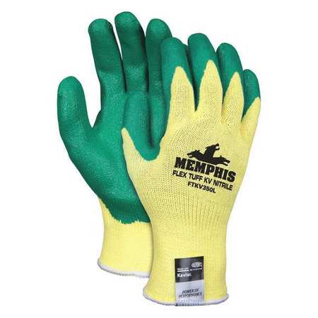 Mcr Safety Cut Gloves, L, Yellow/Green, Kevlar(R), PR FTKV350L